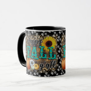 Mug Happy Fall Citrouille Flower Elegant