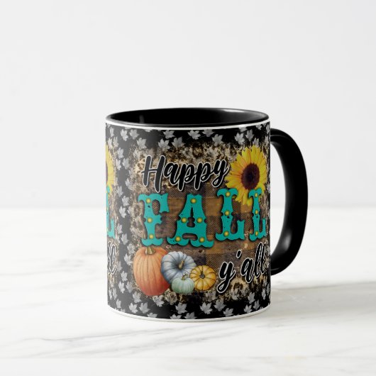 Mug Happy Fall Citrouille Flower Elegant (Devant droit)
