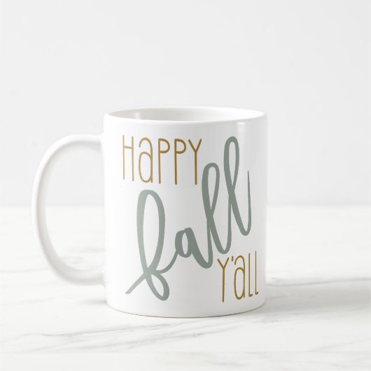 Mug Happy Fall Yall Automne Trendy Modern Citation (Gauche)