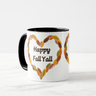 Mug Happy Fall Y'all : Citrouille et Feuille cosy d'au