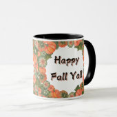 Mug Happy Fall Y'all : Citrouille et Feuille cosy d'au (Devant droit)