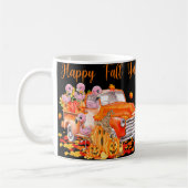 Mug Happy Fall Y'all Flamant rose Truck Citrouille Aut (Gauche)