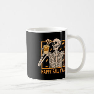 Mug Happy Fall Yall Women Halloween Skeleton Pumkin S