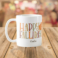 Happy FALLidays mignon Colorful Nom personnalisé