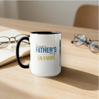 Mug Happy Father’s Day Grandpa We Love You Blue Photo
