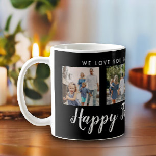 Mug Happy Fête des pères 4 Photo Custom Black