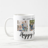 Mug Happy Fête des pères 4 Photo Custom Black Message (Gauche)