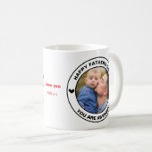 Mug Happy Fête des pères Photo Custom Text Coeurs noir (Devant droit)