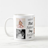 Mug Happy First Father's Day Daddy 8 Photo Collage (Gauche)