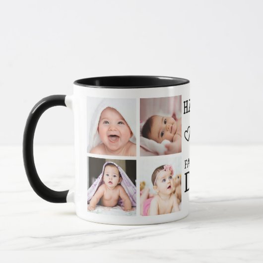 Mug Happy First Fête des pères 5 Photo Collage (Gauche)