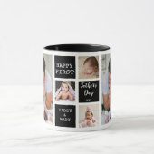 Mug Happy First Fête des pères 5 Photo Collage noir (Centre)