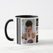 Mug Happy First Fête des pères 5 Photo Collage noir (Gauche)