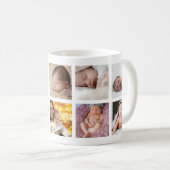 Mug Happy First Mother's Day Blue 8 Photo Collage (Devant droit)