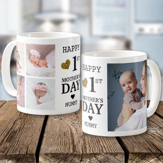 Mug Happy First Mother's Day Mummy 5 Photo Collage 