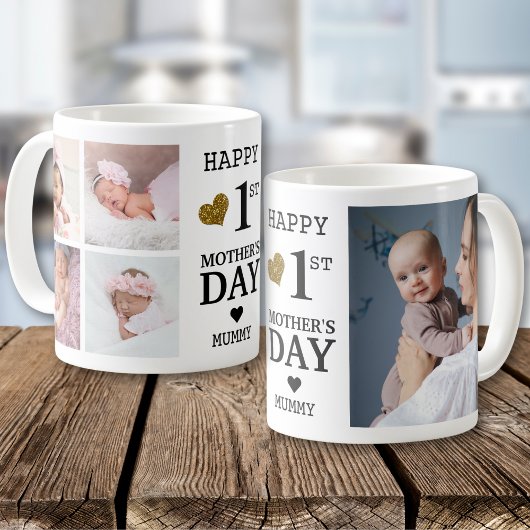 Mug Happy First Mother's Day Mummy 5 Photo Collage 