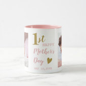 Mug Happy First Mother's Day Pink And Gold 2 Photo (Centre)