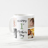 Mug Happy First Mother's Day Sage 8 Photo Collage (Devant gauche)
