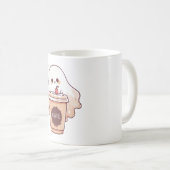 Mug Happy Ghost aime Sticker café (Devant droit)