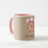 Mug Happy Gingerbread Pain rose Nom de la fille (Devant gauche)