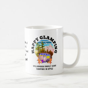 Mug HAPPY GLAMPING Nom personnalisé Famille Camping Vo