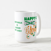 Mug HAPPY GO Lucky BLESSED Personal St Patrick's Day (Devant droit)