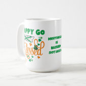 Mug HAPPY GO Lucky BLESSED Personal St Patrick's Day (Devant gauche)
