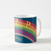Mug "Happy Graduation !" Texte Rainbow personnalisé (Devant droit)