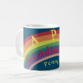 Mug "Happy Graduation !" Texte Rainbow personnalisé (Devant gauche)