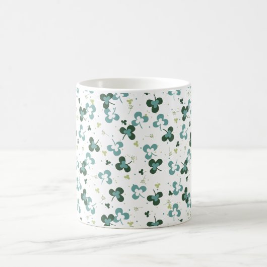 Mug Happy Green Clover Feuille Motif d'art III (Centre)