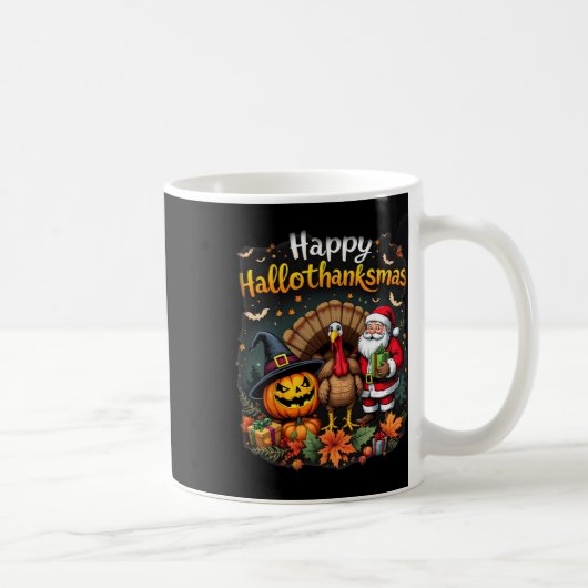 Mug Happy Hallothanksmas Thanksgiving Halloween Merry  (Droite)