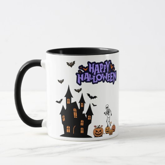 Mug Happy Halloween black & white (Gauche)