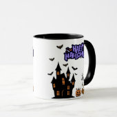 Mug Happy Halloween black & white (Devant droit)
