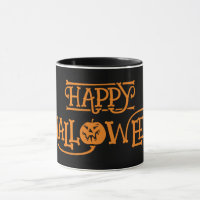 Happy Halloween café noir orange