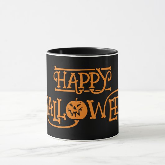 Mug Happy Halloween café noir orange (Centre)