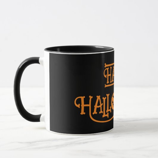 Mug Happy Halloween café noir orange (Gauche)