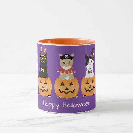 Mug Happy Halloween Cats Jack-o'-lantern (Centre)