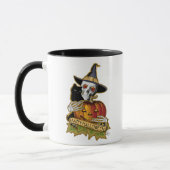 Mug Happy Halloween Chat noir, Crâne et Citrouille (Gauche)