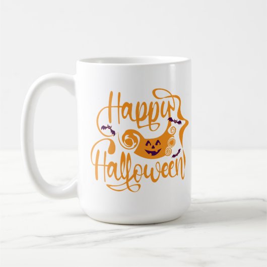 Mug Happy Halloween chauves-souris Jack-o'-lantern Cof (Gauche)