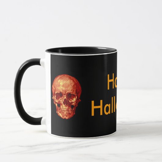 Mug Happy Halloween crâne orange (Gauche)