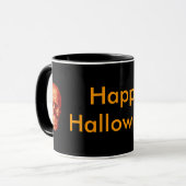 Mug Happy Halloween crâne orange (Devant gauche)