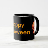 Mug Happy Halloween crâne orange (Devant droit)