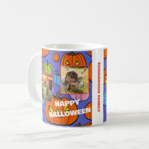 Mug Happy halloween famille photo collage monogrammed