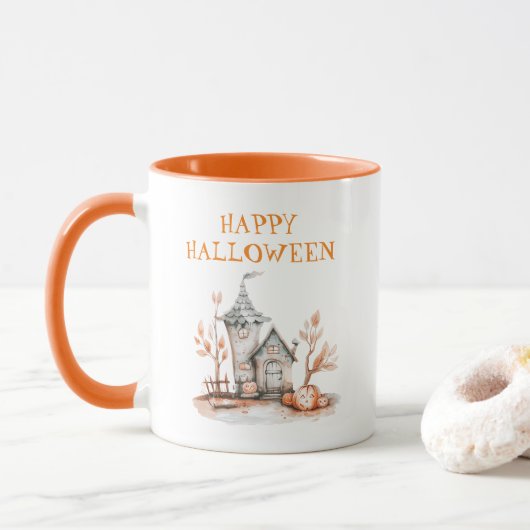Mug Happy Halloween Haunted House (Avec donut)