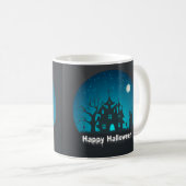Mug Happy Halloween Maison hantée bleue et noire (Devant droit)