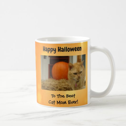 Mug Happy Halloween Meilleur Chat Maman Ever Pet Photo (Droite)
