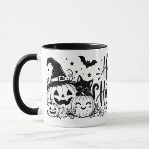 Mug Happy Halloween noir et blanc