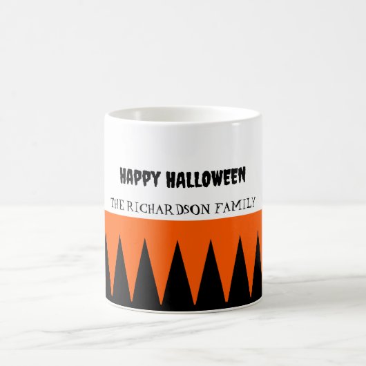 Mug Happy Halloween Orange Black Personnalisé (Centre)