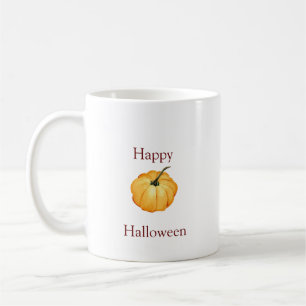 Mug Happy Halloween orange citrouille aquarelle