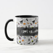 Mug "Happy Halloween" Random Iconic Motif Grey (Gauche)