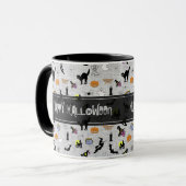Mug "Happy Halloween" Random Iconic Motif Grey (Devant gauche)